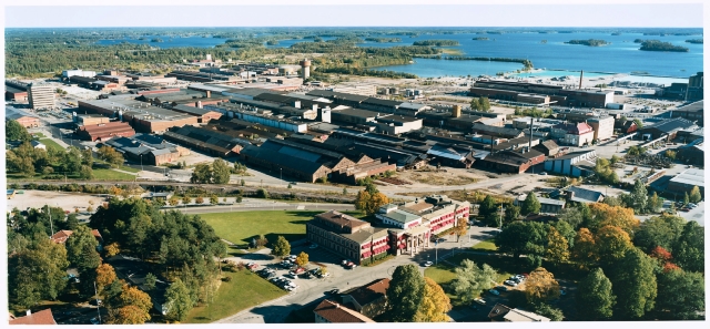Flygbild över Sandviks fabriksområde